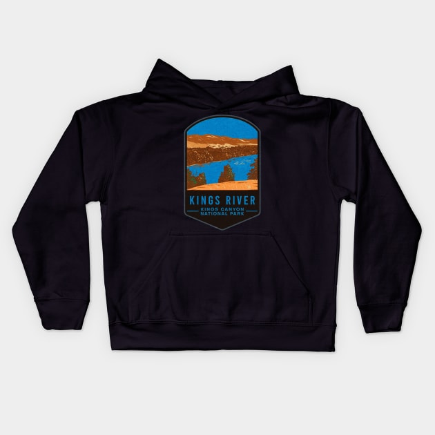 Kings River Kings Canyon National Park Kids Hoodie by JordanHolmes